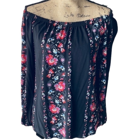 LASCANA by Venus- off the shoulder black/floral top- size S - Picture 1 of 8